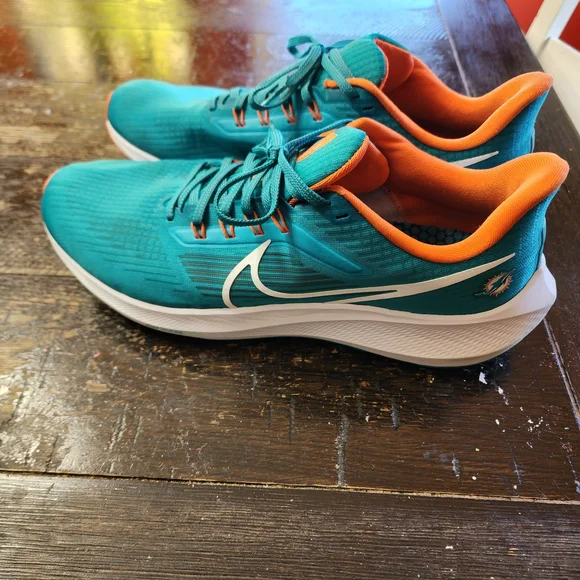 Miami Dolphins Nike Aqua Zoom Pegasus 39 Running Shoe - Picture 2 of 7